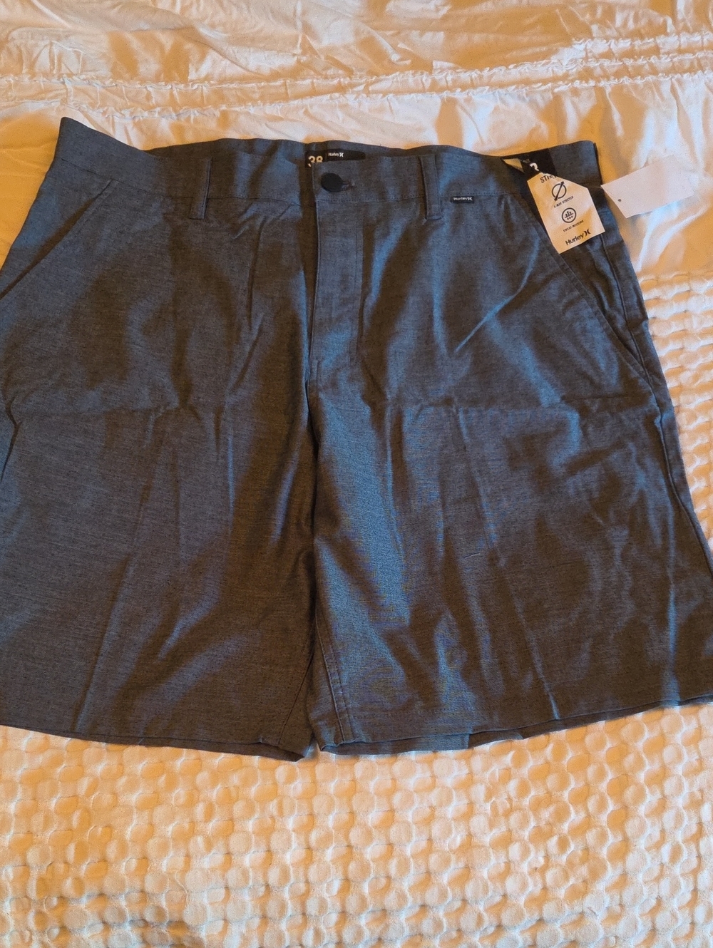 Hurley Men's Charcoal Gray Flat-Front Shorts